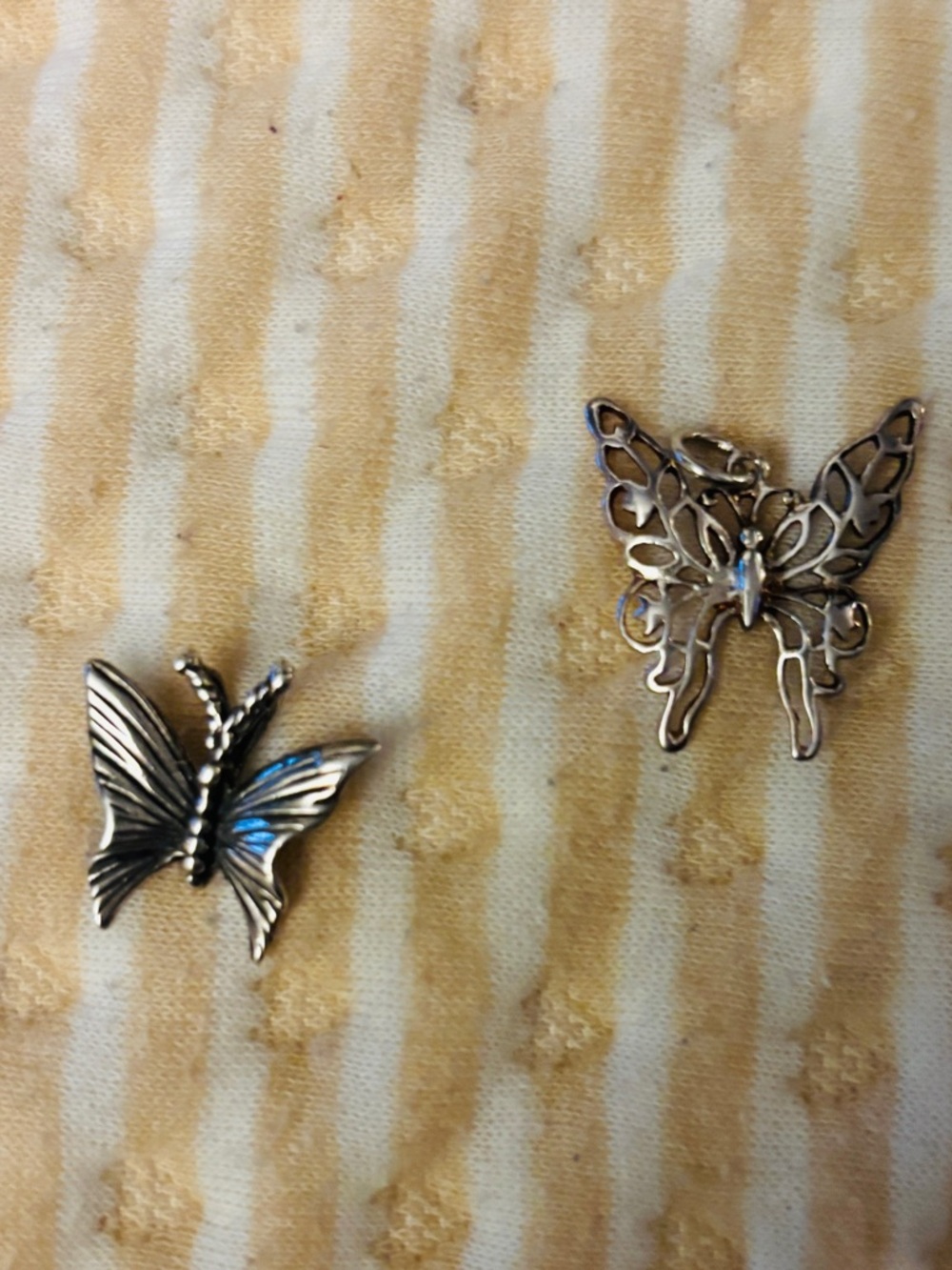 Sterling Silver Butterfly Pendants 
Filigree Open Body
Solid Body Slider $20